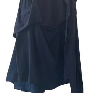 Black Morgane Le Fay Wool Blend Tiered Wrap Skirt